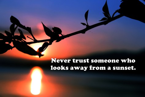 look away from a sunset